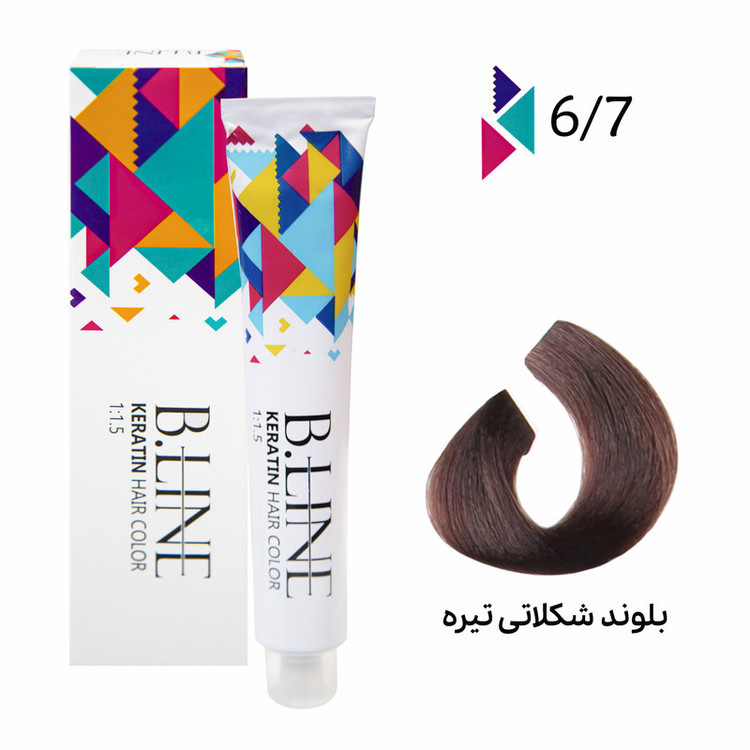 رنگ مو بی لاین شماره 6.7 حجم 100 میلی لیتر رنگ بلوند شکلاتی تیره