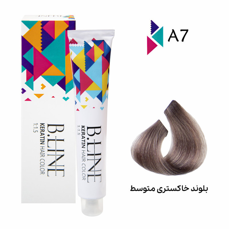 رنگ مو بی لاین شماره A7 حجم 100 میلی لیتر رنگ بلوند خاکستری متوسط