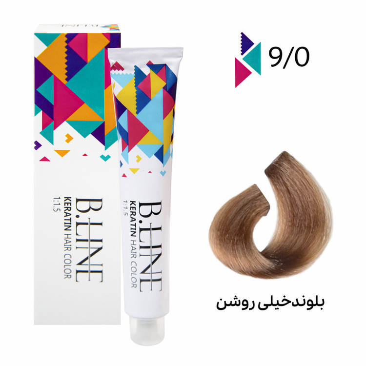 رنگ مو بی لاین شماره 9.0 حجم 100 میلی لیتر رنگ بلوند خیلی روشن