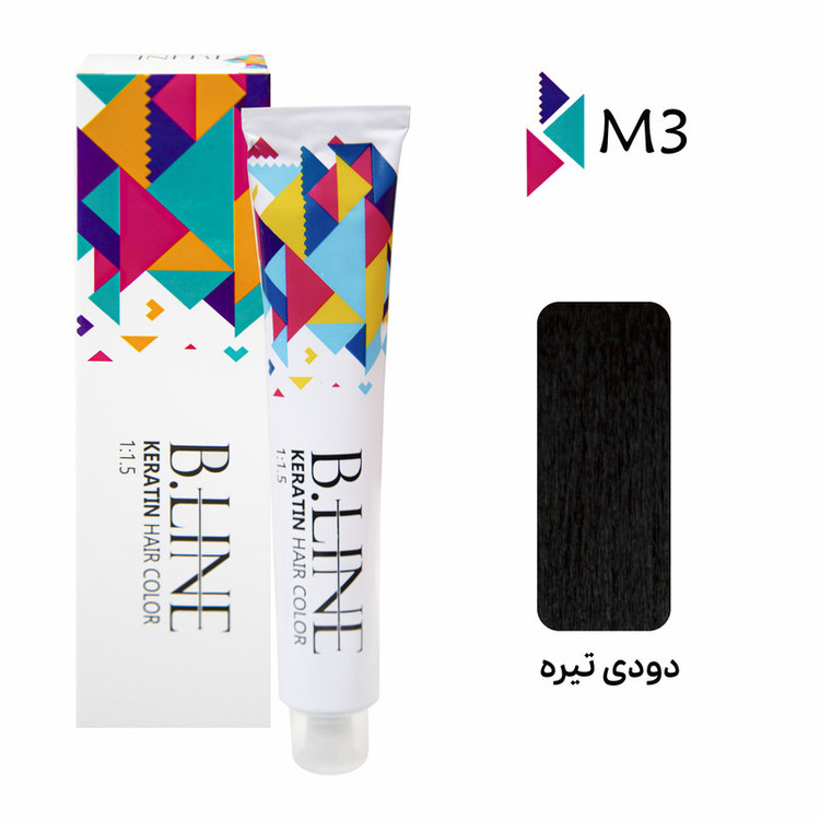 رنگ مو بی لاین شماره M3 حجم 100 میلی لیتر رنگ دودی تیره