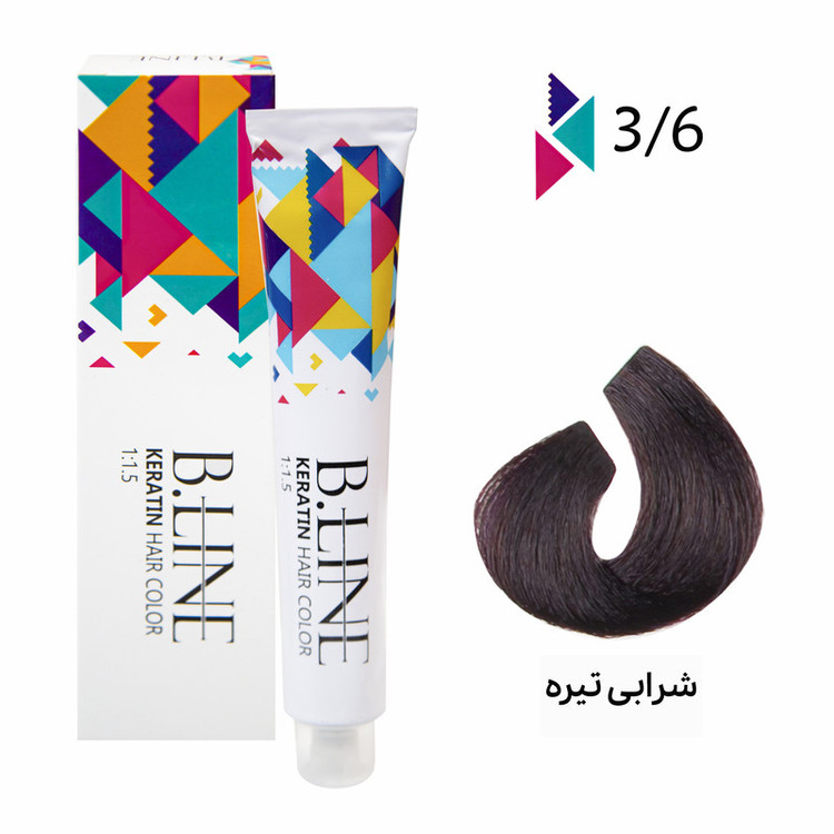 رنگ مو بی لاین شماره 3.6 حجم 100 میلی لیتر رنگ شرابی تیره