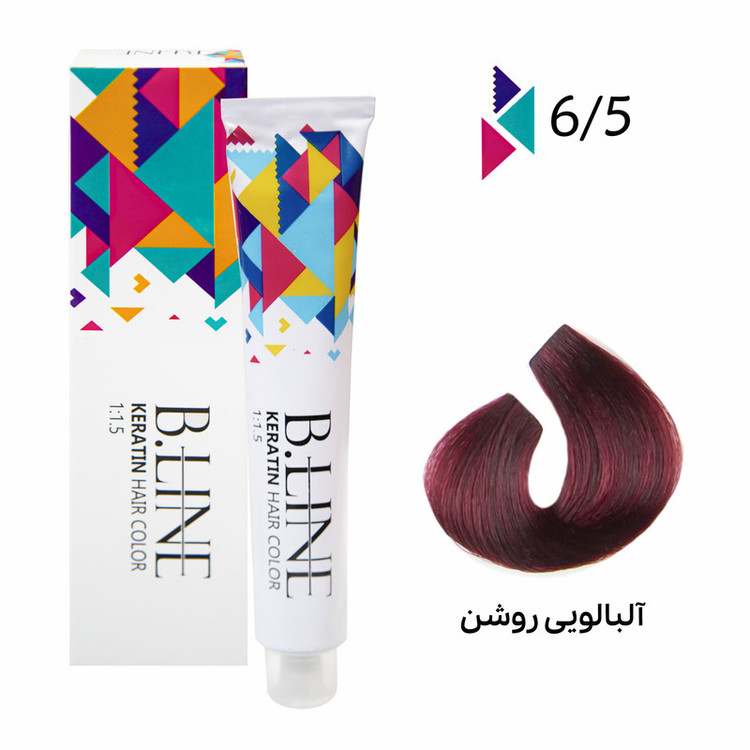 رنگ مو بی لاین شماره 6.5 حجم 100 میلی لیتر رنگ آلبالویی خیلی روشن