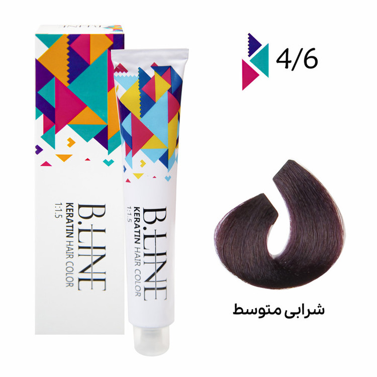 رنگ مو بی لاین شماره 4.6 حجم 100 میلی لیتر رنگ شرابی متوسط
