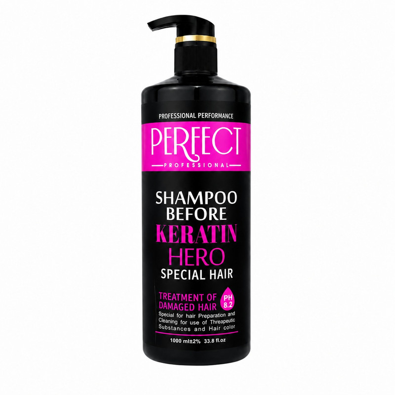 شامپو مو پرفکت پروفشنال مدل before keratin مناسب برای موهای کراتین شده حجم 1000 میلیلیتر