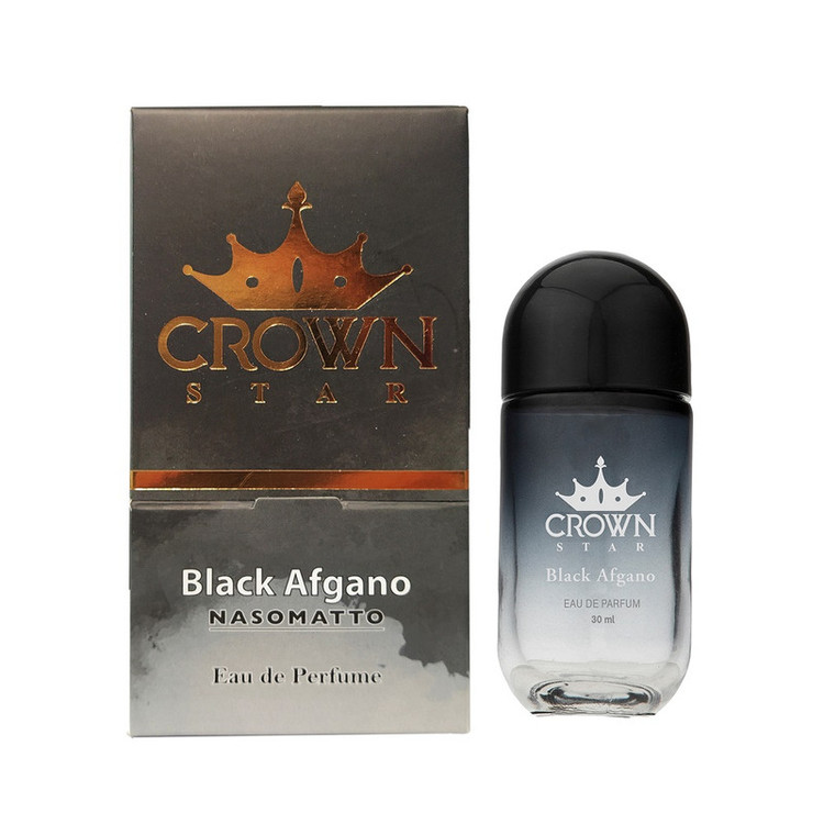 ادو پرفیوم مردانه کراون استار مدل Black Afgano با رایحه گرم و تلخ حجم 30 میلی لیتر